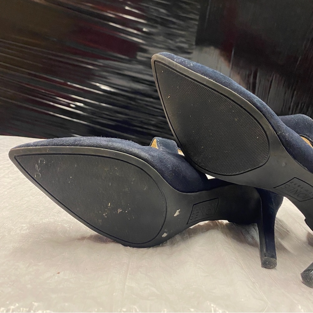 Jones New York Navy Suede Cutout Pointed-Toe Heels | Size 7.5 - Picture 4 of 6